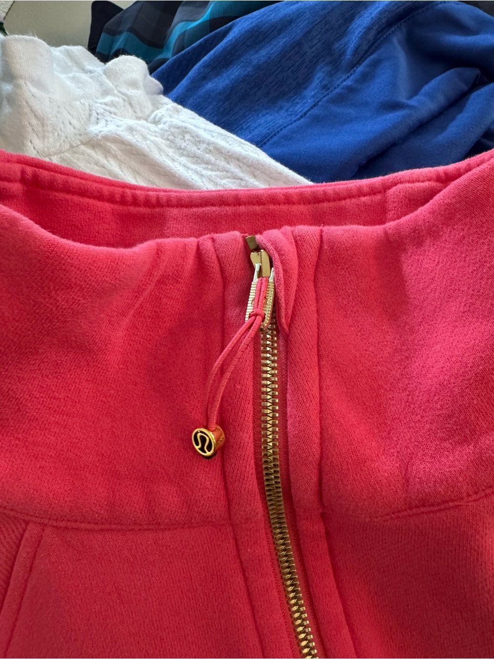 Lululemon Scuba Oversized Funnel-Neck Half Zip Coral Pink Gold Medium Large - Picture 10 of 12